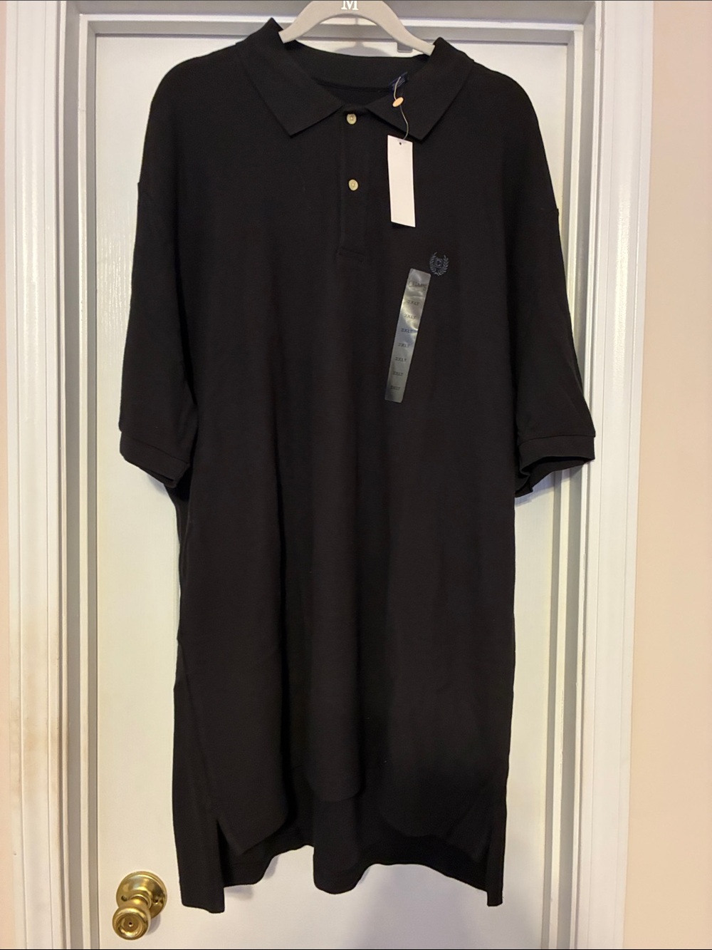 Chaps Black 2XLT Men's Polo with Subtle Logo